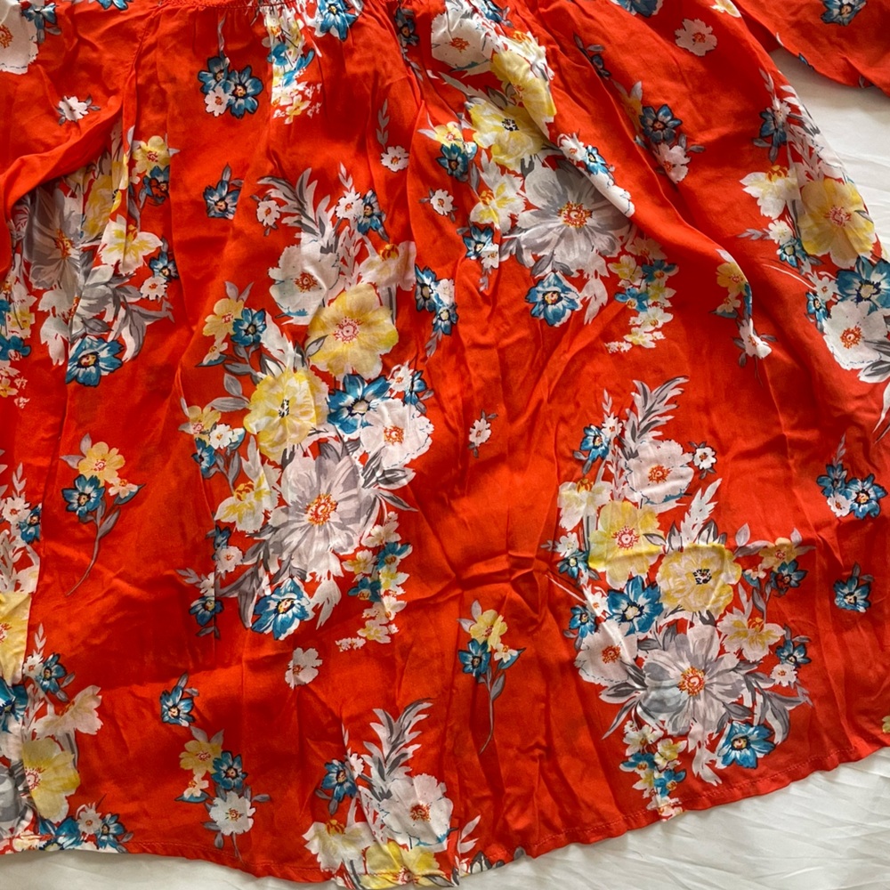 BeachLunchLounge Floral Orange Blossom off the shoulder Top Size XS NWT - Picture 15 of 15